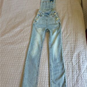 True Religion Sky Blue Women's Denim Overalls